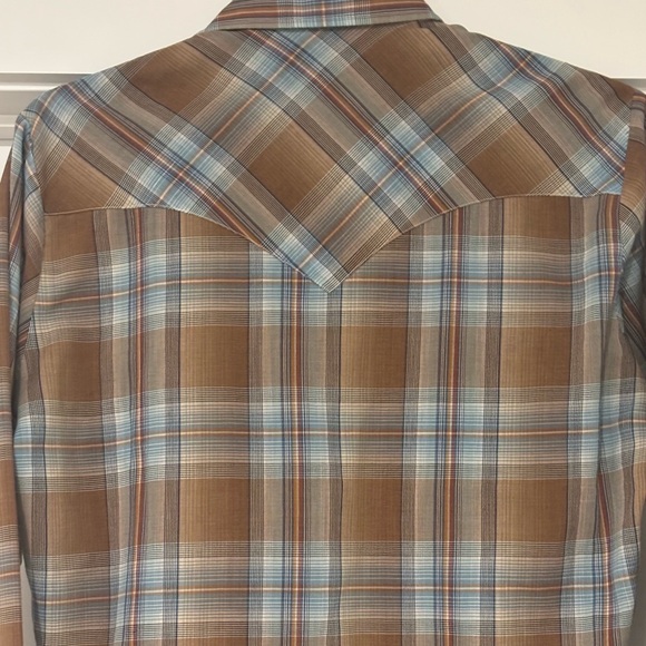 Levi's Vintage 70s Big E Men’s Western Plaid Shirt with Pearl Snap Buttons - Picture 7 of 8